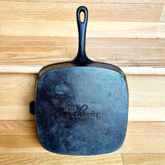 9” HEUCK CLASSICS Cast Iron Square Griddle Cookware Pan Baking Bake - Picture 2 of 14